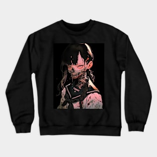 School girl anime skull Crewneck Sweatshirt